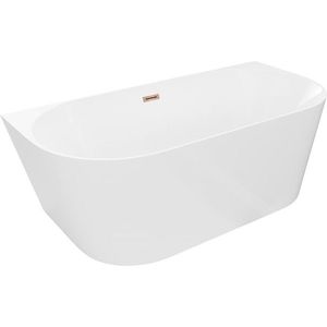 MEXEN/S - Oval Slim voľne stojaca vaňa nástenná 170 x 80, biela, sifón a prepad ružové zlato 52661708000-60 vyobraziť