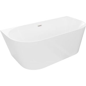 MEXEN/S - Oval Slim voľne stojaca vaňa nástenná 170 x 80, biela, sifón a prepad nikel kartáčovaný 52661708000-97 vyobraziť