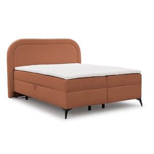 Oranžová boxspring posteľ s úložným priestorom 180x200 cm Ornes – Ropez vyobraziť