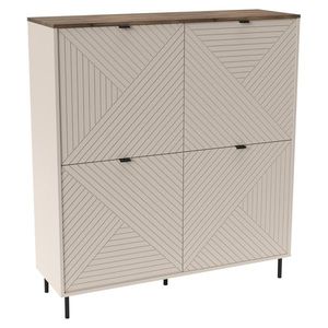 KONDELA Eyco 4D štvordverový regál kašmír / dub castello vyobraziť
