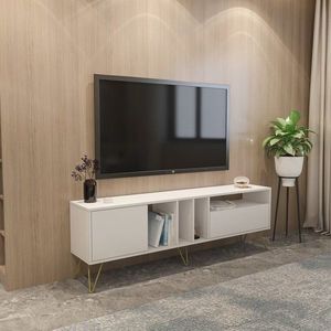 TV stolík Mistico (180) - White, Gold vyobraziť