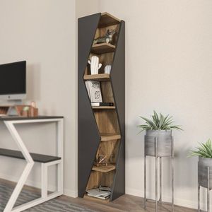 Knižnica Arrow - Black, Walnut vyobraziť