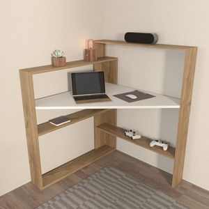 Písací stôl Kelly - Walnut, White vyobraziť