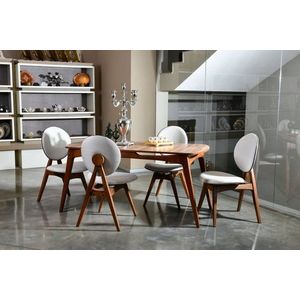 Set stola a stoličiek (5 kusov) Touch Wooden - Cream vyobraziť
