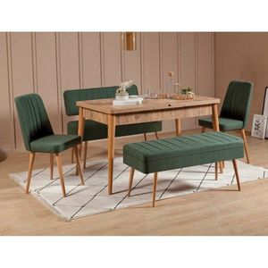 Jedálenský set s rozkladacím stolom a stoličkami (5 kusov) Vina 1070 - 4 - Atlantic, Green vyobraziť