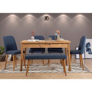 Jedálenský set s rozkladacím stolom a stoličkami (6 kusov) Santiago Atlantic Dark Blue vyobraziť