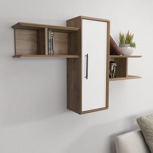 Nástenná polica Olida - Walnut, White vyobraziť