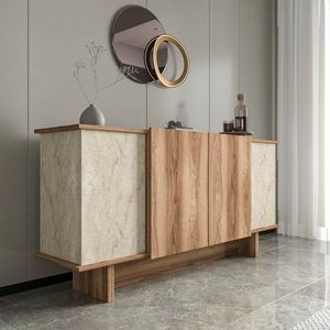 Konzolový stolík Diana - Travertine, Walnut vyobraziť