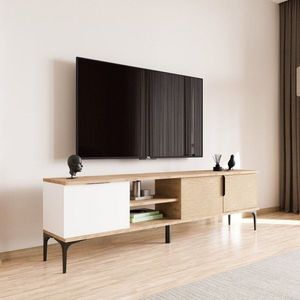 TV stolík Tarz - White, Oak vyobraziť