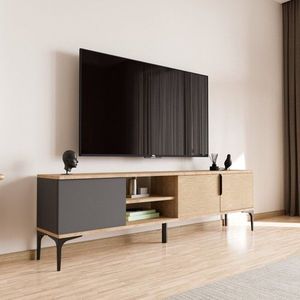 TV stolík Tarz - Anthracite, Oak vyobraziť