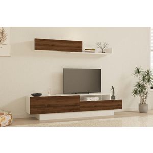 TV skrinka / Obývacia stena Elda - White, Walnut vyobraziť