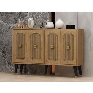 Konzolový stolík Desarı - Sapphire Oak, Gold vyobraziť
