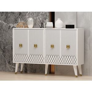 Konzolový stolík Carbın - White, Gold vyobraziť