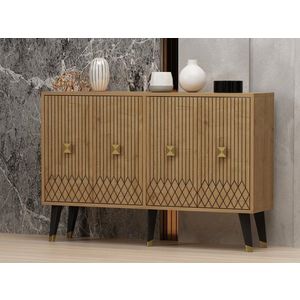 Konzolový stolík Carbın - Sapphire Oak, Gold vyobraziť