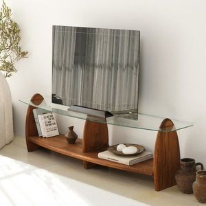TV stolík Surf - Chesnut, Transparent vyobraziť