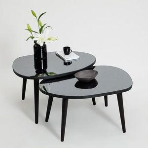 Sada odkladacích stolíkov (2 kusy) Gusto Set- Black, Fume vyobraziť