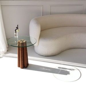Konferenčný stolík Thales - Walnut, Transparent vyobraziť