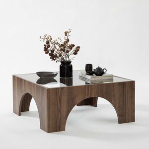 Konferenčný stolík Seine - Transparent, Walnut vyobraziť