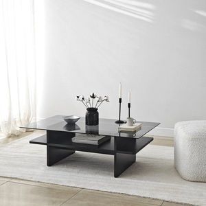 Konferenčný stolík Saga Rectangle - Black, Fume vyobraziť
