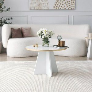 Konferenčný stolík Mushroom - Gold, White v2 vyobraziť