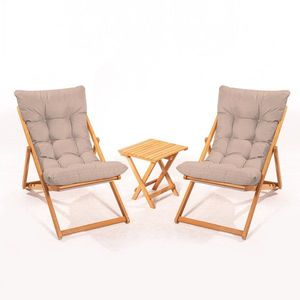 Garden Table & Chairs Set (3 Pieces) My005 - Brown vyobraziť