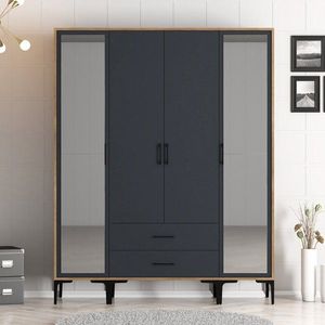 Šatníková skriňa Kumsal RTR - Walnut, Anthracite vyobraziť
