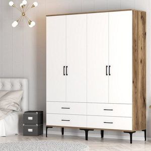 Šatníková skriňa Kumsal TT - Walnut, White vyobraziť