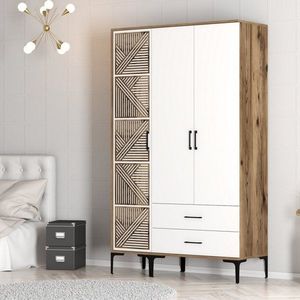 Šatníková skriňa Kumsal PT - Walnut, White vyobraziť