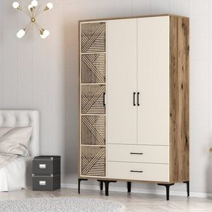 Šatníková skriňa Kumsal PT - Walnut, Cream vyobraziť