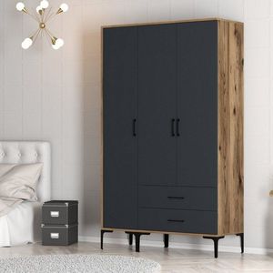 Šatníková skriňa Kumsal ST - Walnut, Anthracite vyobraziť