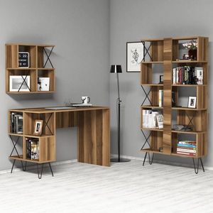 Písací stôl s knižnicou Extra 2 - Walnut vyobraziť