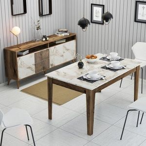 Living Room Furniture Set Milan 523 - Walnut, White vyobraziť
