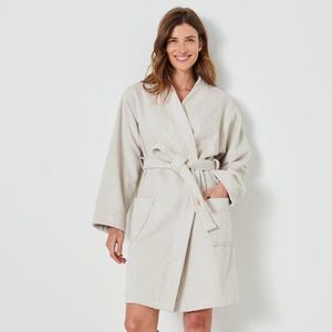 Krátky unisex župan s kimono golierom vyobraziť
