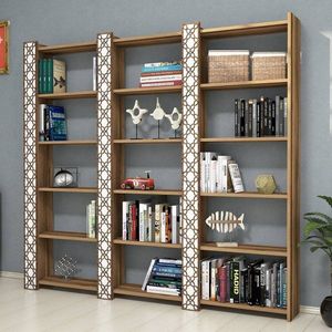 Knižnica City 3 - Walnut, White vyobraziť