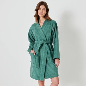 Krátky unisex župan s kimono golierom vyobraziť