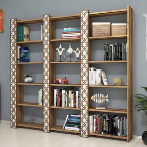 Knižnica City 3 - Walnut, Cream vyobraziť