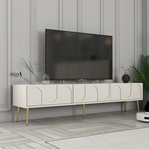 TV stolík Lyon 43 - Cream, Gold vyobraziť