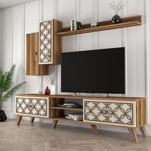 TV skrinka / Obývacia stena Class S - Walnut, Cream vyobraziť