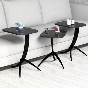 Sada odkladacích stolíkov (3 kusy) Pion - Black Marble vyobraziť