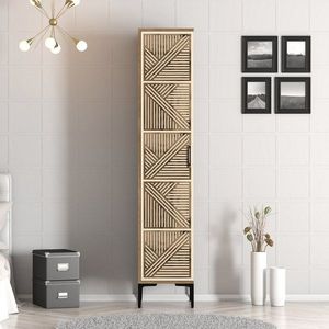 Šatníková skriňa Kumsal P - Walnut, Cream vyobraziť
