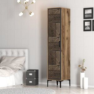 Šatníková skriňa Kumsal P - Walnut, Anthracite vyobraziť