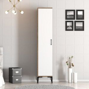 Šatníková skriňa Kumsal S - Walnut, White vyobraziť