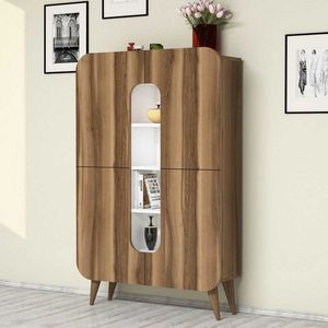 Viacúčelová skrinka Mine - Walnut, White vyobraziť