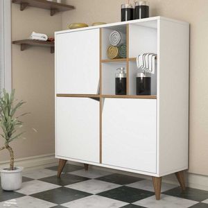 Viacúčelová skrinka Pulse - White, Walnut vyobraziť