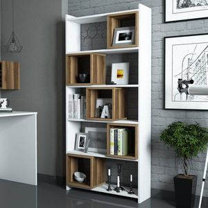 Knižnica Box - White, Walnut vyobraziť