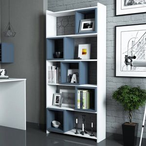 Knižnica Box - White, Blue vyobraziť