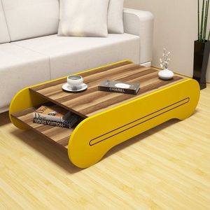 Konferenčný stolík Cool - Walnut, Yellow vyobraziť