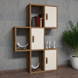 Nástenná polica Flora - Walnut, Cream vyobraziť