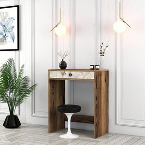 Toaletný stolík Lizbon - Walnut, White, Marble vyobraziť