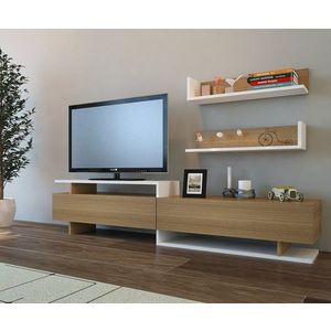 TV skrinka / Obývacia stena Ayaz - Teak, White vyobraziť